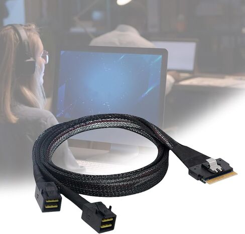 SFF-8654 8i to Twin SFF-8643 Connectors Splitter Cable Fast Data Exchange for IT Professional in Saudi Arabia