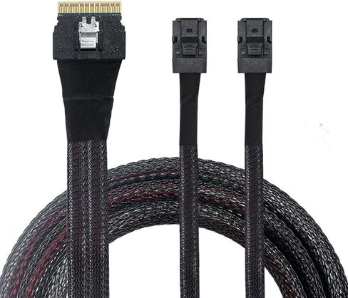 SFF-8654 8i to Twin SFF-8643 Connectors Splitter Cable Fast Data Exchange for IT Professional in Saudi Arabia