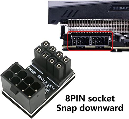 PCIE فعال 8Pin 180 درجة محول توصيل الطاقة لبطاقة الرسومات المبسطة. in Saudi Arabia