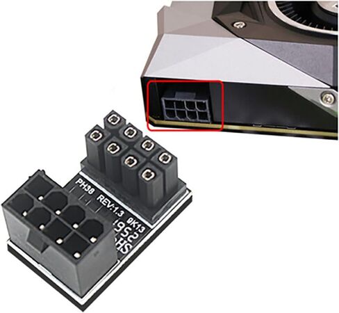 PCIE فعال 8Pin 180 درجة محول توصيل الطاقة لبطاقة الرسومات المبسطة. in Saudi Arabia