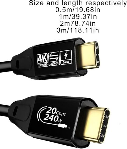 كابل الشحن السريع USB C 3.2 ، سرعة 20 جيجابت في الثانية ، إخراج فيديو 4K60Hz للاستخدام المهني والوسائط المتعددة in Saudi Arabia