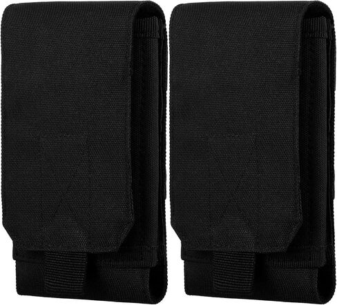 Apewooday 2 PCS Molle Phone Pouches ، 1000d Nylon Universal Tactical Poitic Pouch Holsters Armyers for Men Belt ، Black in Saudi Arabia
