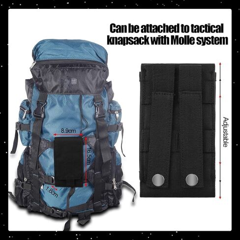 Apewooday 2 PCS Molle Phone Pouches ، 1000d Nylon Universal Tactical Poitic Pouch Holsters Armyers for Men Belt ، Black in Saudi Arabia