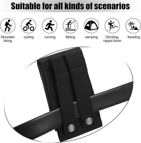 Apewooday 2 PCS Molle Phone Pouches ، 1000d Nylon Universal Tactical Poitic Pouch Holsters Armyers for Men Belt ، Black in Saudi Arabia