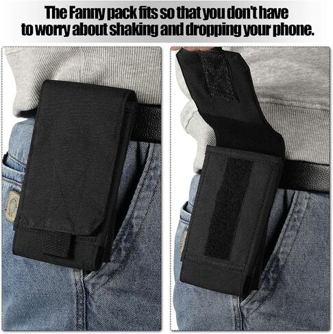 Apewooday 2 PCS Molle Phone Pouches ، 1000d Nylon Universal Tactical Poitic Pouch Holsters Armyers for Men Belt ، Black in Saudi Arabia