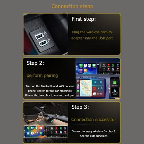 محول CarPlay اللاسلكي لـ Honda Gold Wing 2018-2024 ، Plug Play Carplay Dongle Fast Auto-Connect Wireless Carplay for iPhone & Android مع منفذ USB/Type C ، ب. in Saudi Arabia