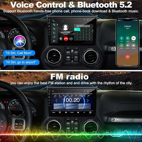 [8-Core 4+64g] راديو سيارة لجيب Wrangler 2011 2012 2013 2014-10.1 بوصة IPS شاشة اللمس Android 13-Carplay و Android Auto و GPS Navigation & Bluetooth ، كاميرا احتياطية وراديو FM in Kuwait