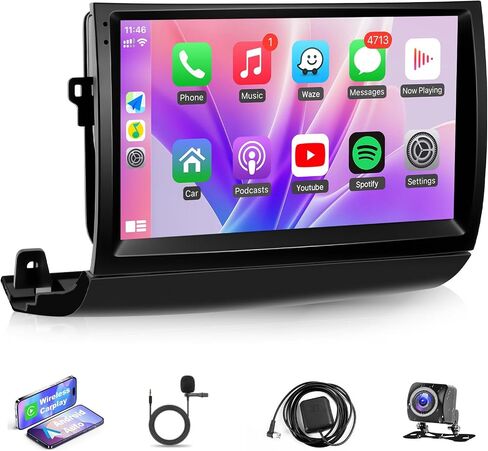 راديو سيارة تمت ترقيته ل Toyota Prius 2004-2009 Wirless Carplay & Android Auto ، ستيريو سيارة Android 9 بوصة لوحدة رأس Prius Touchscreen - GPS/FM/SWC/WiFi/Bluetooth/Camera (غير JBL) in Kuwait