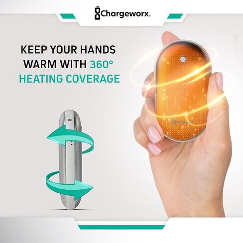 ChargeWorx قابلة لإعادة الشحن WARDER 5000MAH BANK POWER ، حرارة سريعة لمدة 5 ساعات ، منفذ USB صغير ، حجم الجيب المحمولة تدفئة اليد الكهربائية القابلة لإعادة الشحن ، للنساء لوازم التخييم في الهواء الطلق in Saudi Arabia