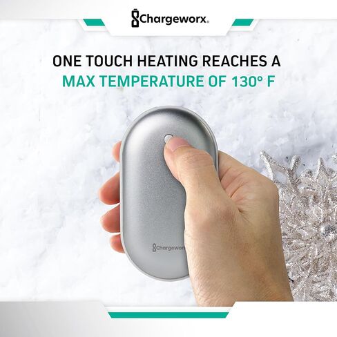 ChargeWorx قابلة لإعادة الشحن WARDER 5000MAH BANK POWER ، حرارة سريعة لمدة 5 ساعات ، منفذ USB صغير ، حجم الجيب المحمولة تدفئة اليد الكهربائية القابلة لإعادة الشحن ، للنساء لوازم التخييم في الهواء الطلق in Saudi Arabia