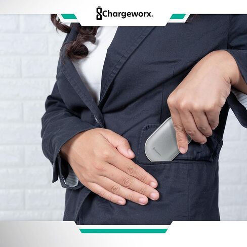 ChargeWorx قابلة لإعادة الشحن WARDER 5000MAH BANK POWER ، حرارة سريعة لمدة 5 ساعات ، منفذ USB صغير ، حجم الجيب المحمولة تدفئة اليد الكهربائية القابلة لإعادة الشحن ، للنساء لوازم التخييم في الهواء الطلق in Saudi Arabia