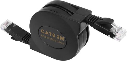 5FT CAT7 Retractable Ethernet Cable with RJ45 Connector Port - RJ45 Adapter 600MHz Cable with Flexible Rubber Coating, 10Gbps Network Cable for Lag-Free Gaming, Streaming & Office Use 2-Pack in Saudi Arabia