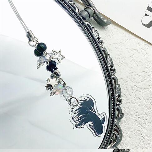 2Pack Cute Phone Charms Crystal Jellyfish Kois Fish Sea Shell Matching Beaded Phone Chain Y2K Accessories for Bag Keychain Pendants Decor in Kuwait