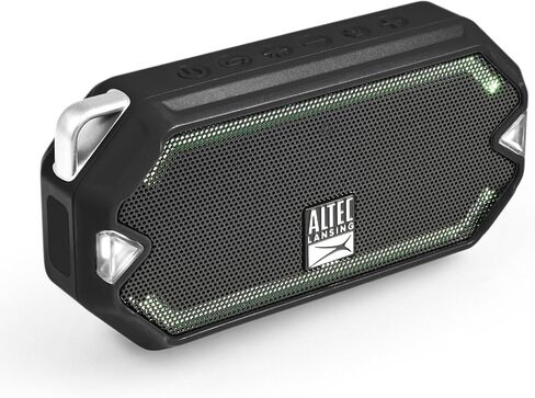 Altec Lansing - مكبر صوت Bluetooth Wiramini اللاسلكي ، بطارية IP67 مقاومة للماء USB C مع 6 ساعات من اللعب ، مضغوط ، مقاوم للصدمات ، مقاوم للثلوج ، كل شيء دليل (أسود) in Saudi Arabia