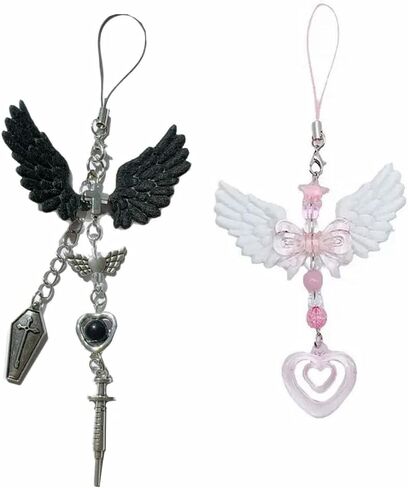 2Pack Cute Phone Charms Crystal Jellyfish Kois Fish Sea Shell Matching Beaded Phone Chain Y2K Accessories for Bag Keychain Pendants Decor in Kuwait