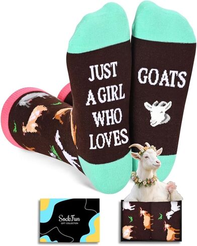 sockfun Funny Goat Lovers Gifts Gifts For Her, Silly Goat Socks Women Novelty Sheep Socks Girls Farm Animal Socks in Saudi Arabia