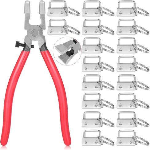 Keychain Hardware Set, 100Pcs Key Fob Hardware 1 Inch with Plier for Keychain And Wristlet Clamp Hardware Supplies in Saudi Arabia