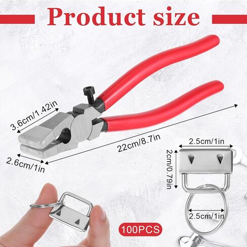 Keychain Hardware Set, 100Pcs Key Fob Hardware 1 Inch with Plier for Keychain And Wristlet Clamp Hardware Supplies in Saudi Arabia