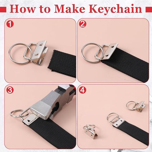 Keychain Hardware Set, 100Pcs Key Fob Hardware 1 Inch with Plier for Keychain And Wristlet Clamp Hardware Supplies in Saudi Arabia