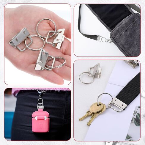 Keychain Hardware Set, 100Pcs Key Fob Hardware 1 Inch with Plier for Keychain And Wristlet Clamp Hardware Supplies in Saudi Arabia