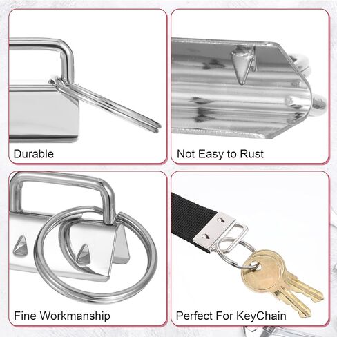 Keychain Hardware Set, 100Pcs Key Fob Hardware 1 Inch with Plier for Keychain And Wristlet Clamp Hardware Supplies in Saudi Arabia