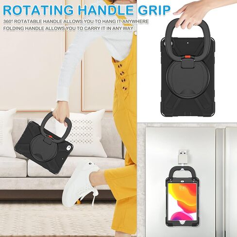BATYUE iPad mini 5 Case - iPad mini 4 Case; Heavy Shockproof Drop Case with Pencil Holder/ 360° Swivel Stand/Shoulder Strap; Cover for iPad mini 5th/4th Generation 7.9 Inch; for Kids (Colourful Pink) in Saudi Arabia