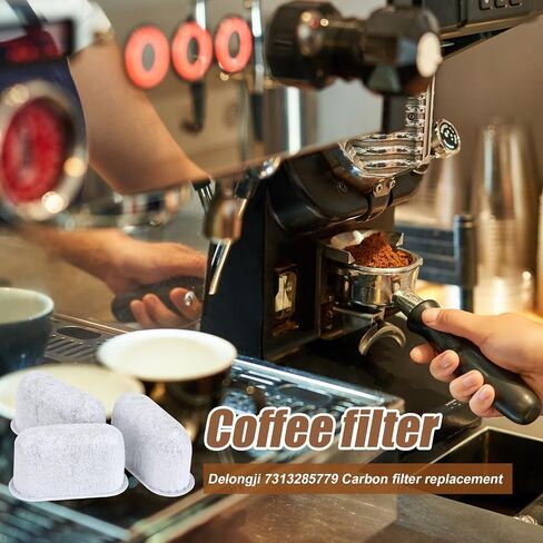 3pcs Coffee Maker Filter Replacement, Activated Charcoal Water Filter Espresso Coffee Machine Cafe Maker Carbon for Delonghi Accessories Compatible with 7313285779 in Kuwait