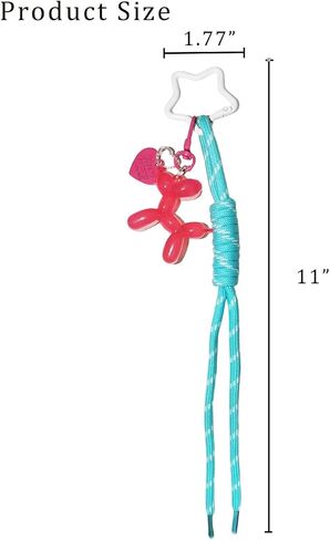 Balloon Balloon Dog Keychain Baracord Rope Bag Charm for Women ، y2k expensals backpack pass base bag bag charm in Kuwait