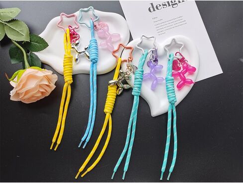 Balloon Balloon Dog Keychain Baracord Rope Bag Charm for Women ، y2k expensals backpack pass base bag bag charm in Kuwait