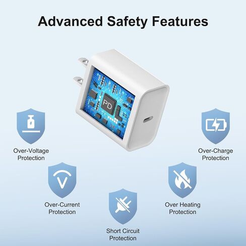 شاحن لشحن iPhone 17 16 Charger Fast Charging ، [UL Safety Certified] 20W USB C Blocks مع كابل من النوع C إلى C من النوع C إلى iPhone 16/16 Plus/16 Pro/16 Pro Max/iPhone 15/15 Pro/15 Pro Max ، 2 Pack in Saudi Arabia