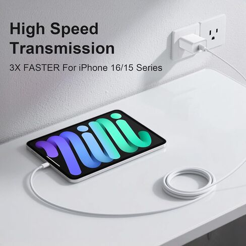 شاحن لشحن iPhone 17 16 Charger Fast Charging ، [UL Safety Certified] 20W USB C Blocks مع كابل من النوع C إلى C من النوع C إلى iPhone 16/16 Plus/16 Pro/16 Pro Max/iPhone 15/15 Pro/15 Pro Max ، 2 Pack in Saudi Arabia