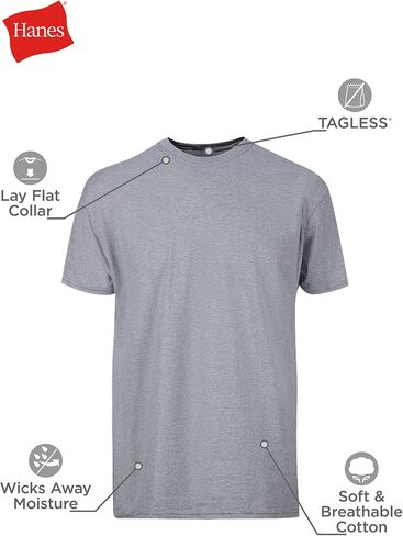 Hanes Ultimate Men's 4-Pack FreshIQ Crew Shirt in Kuwait