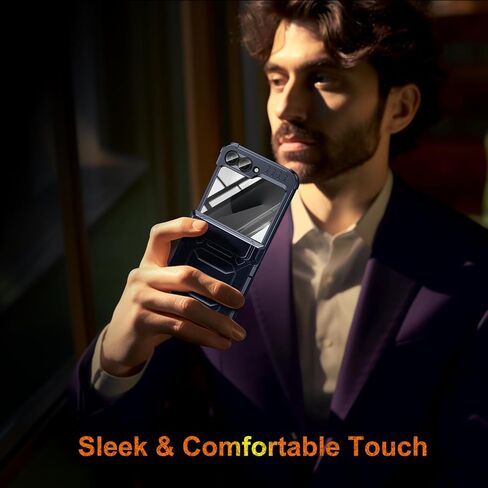 بالنسبة إلى Samsung Galaxy Z Flip 6 Case/Z Flip 7 Fe ： حماية مفصلية وعرة | العسكرية الصدمة مقاوم | واقي شاشة مدمج | الدفاع الكامل للجسم | تصميم قبضة غير انزلاق (أسود) in Kuwait