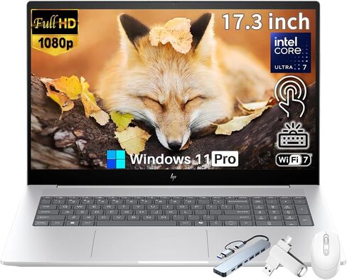 HP Envy Laptop 17.3 Touchscreen ، Intel 16 Cores Ultra 7 155h (حتى 4.8 جيجا هرتز) ، 64 جيجابايت DDR5 ، 2 تيرابايت SSD ، 17.3 FHD Muti-Touchscreen ، الوزن الخفيف ، لوحة المفاتيح الخلفية ، WIFI 7 ، BT 5.4 ، Windows 11 Pro. in Saudi Arabia