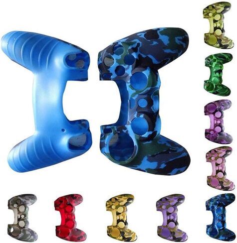 Besportble Silicone Game Grip Skin Rubber Cover Grip Grip Cover متوافقة مع وحدة التحكم PS4 (Camouflage Blue) in Saudi Arabia