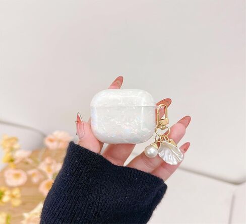 for Cute Glitter Airpod 4 Case - Bling Shell Pattern Design Soft TPU Protective Cover with Shell Pearl Keychain Compatible with Airpods 4th Generation 2024 Released, Colorful in Saudi Arabia