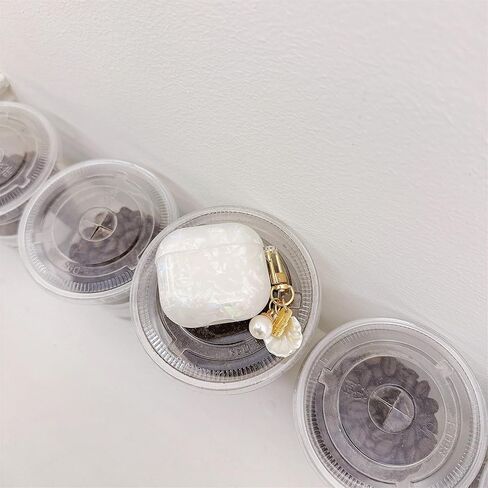 for Cute Glitter Airpod 4 Case - Bling Shell Pattern Design Soft TPU Protective Cover with Shell Pearl Keychain Compatible with Airpods 4th Generation 2024 Released, Colorful in Saudi Arabia