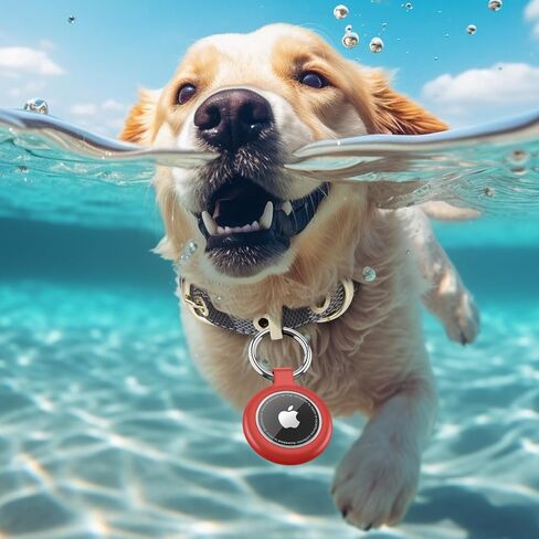 【4 حزمة】 لحامل Airtag مع سلسلة المفاتيح ، تغطية حلقة Airtags المقاومة للماء ، تتوافق مع إكسسوارات GPS Apple Air (Black+White+Blue+Red) in Saudi Arabia