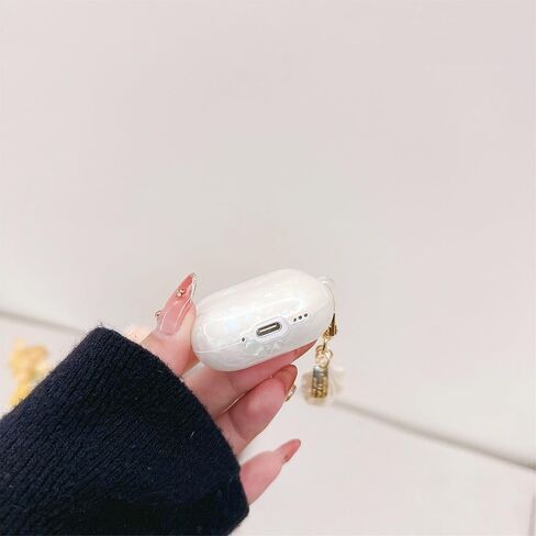 for Cute Glitter Airpod 4 Case - Bling Shell Pattern Design Soft TPU Protective Cover with Shell Pearl Keychain Compatible with Airpods 4th Generation 2024 Released, Colorful in Saudi Arabia