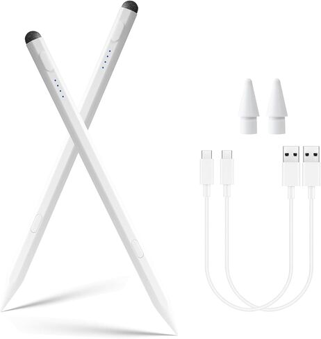 Pens Pen for iPad Pencil 11th A16/10th Gen ، 2Pack Active Ipad Pen Charing Fast Charing ، iPadpencil Pro لعام 2018-2025 ipad11 A16/10/9/8/7/6 ، ipadpro 13 "/11" /12.9/M4 ، iPadair 6/5/3 ، ipadmini 7 A17 PRO in Kuwait