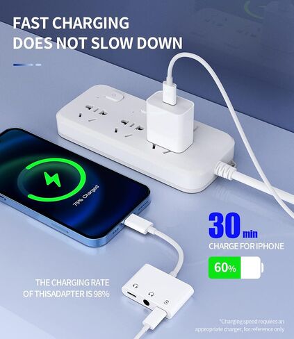 Lightning to 3.5 مم محول سماعة رأس (2pack) 3in1 لـ iPhone aux dongle Dongle for Apple MFI Certified 11 12 13 14 Pro Max 8 Plus XR for iPad Music Adaptad Cord Audio Charger Cable in Kuwait