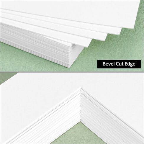 Qwork 11x14 MAT Bevel Cut for 8x10 Photos ، 25 pack pack phict frame mats ، bevel cut matte لعرض صورة فنية in Saudi Arabia