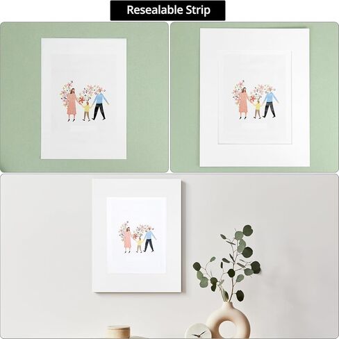 Qwork 11x14 MAT Bevel Cut for 8x10 Photos ، 25 pack pack phict frame mats ، bevel cut matte لعرض صورة فنية in Saudi Arabia