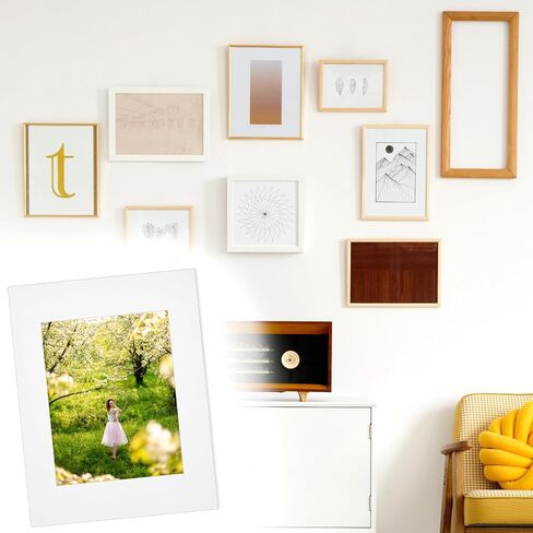 Qwork 11x14 MAT Bevel Cut for 8x10 Photos ، 25 pack pack phict frame mats ، bevel cut matte لعرض صورة فنية in Saudi Arabia