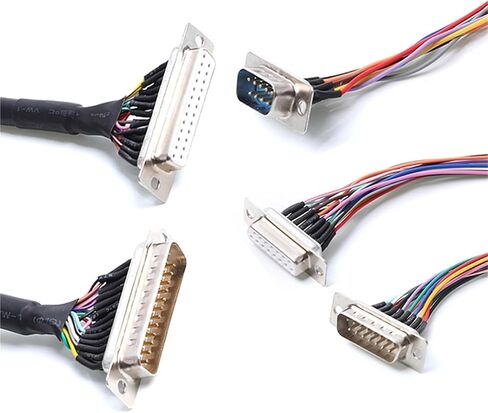 1Pcs DB25 DB15 DB9 Serial Port Terminal with with Line Number Line RS232 485 COM Male Female PVC Shield Electric Cable Connector(DB9 Female with Skin,100cm) in Saudi Arabia