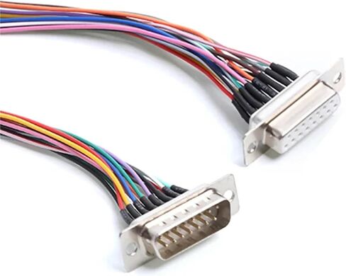 1Pcs DB25 DB15 DB9 Serial Port Terminal with with Line Number Line RS232 485 COM Male Female PVC Shield Electric Cable Connector(DB9 Female with Skin,100cm) in Saudi Arabia