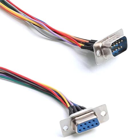 1Pcs DB25 DB15 DB9 Serial Port Terminal with with Line Number Line RS232 485 COM Male Female PVC Shield Electric Cable Connector(DB9 Female with Skin,100cm) in Saudi Arabia