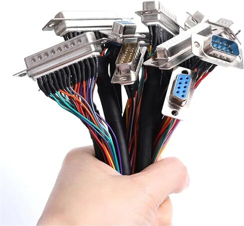 1Pcs DB25 DB15 DB9 Serial Port Terminal with with Line Number Line RS232 485 COM Male Female PVC Shield Electric Cable Connector(DB9 Female with Skin,100cm) in Saudi Arabia