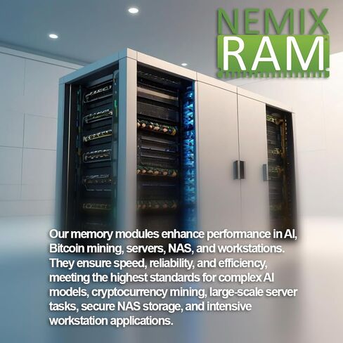 NEMIX RAM 512GB (4x128GB) DDR5 5600MHz PC5-44800 4RX4 1.1V CL46 288-PIN ECC RDIMM مجموعة ذاكرة خادم مسجلة متوافقة مع ASROCK TRX50 WS WORKSTATION in Kuwait