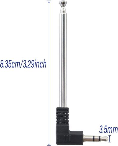 2pcs 3.5mm Telescopic FM Radio Attenna 4 أقسام متداخلة Mini FM Radio Hougerenna 9.76 Inch for AV Audio Video Home Theater Receiver Mobile Phone Radio Stereo in Kuwait